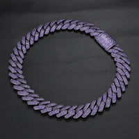 Thumbnail for 10mm Iced Out Purple Prong Cuban Chain - Different Drips