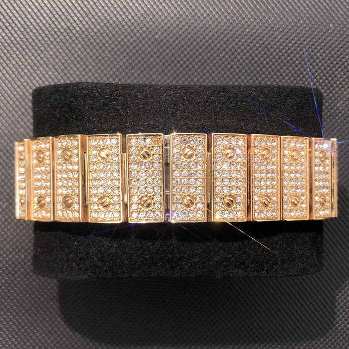 Iced Square Roman Numeral Watch - Different Drips