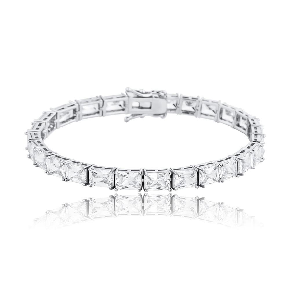 6mm Sqaure-Cut Baguette Tennis Bracelet - Different Drips