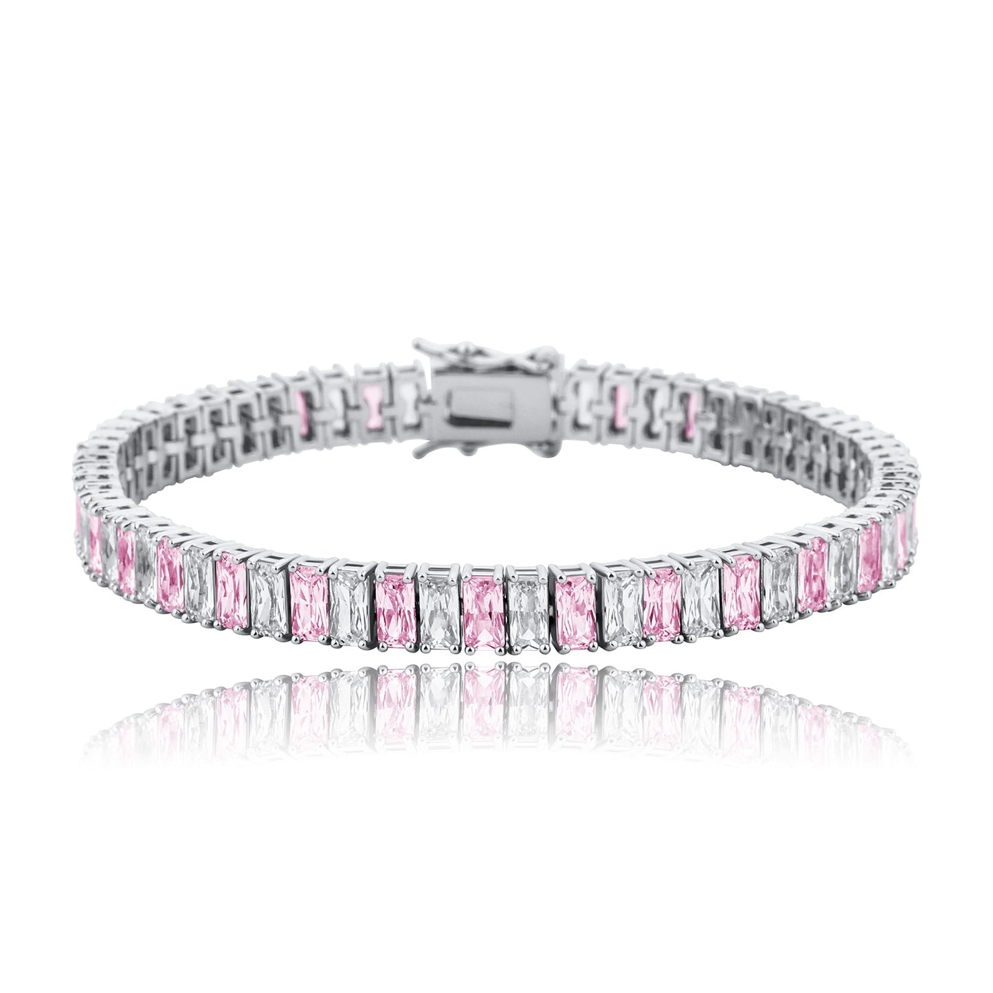 8mm Vertical Baguette Tennis Bracelet - Different Drips