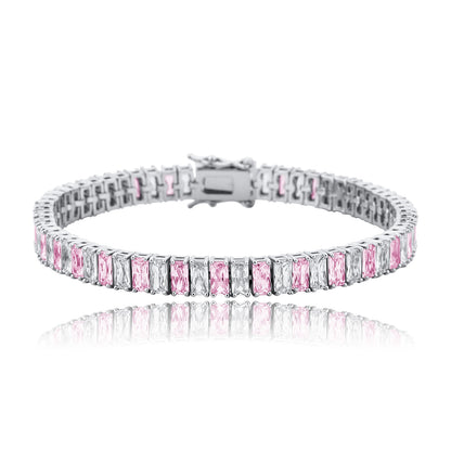 8mm Vertical Baguette Tennis Bracelet - Different Drips
