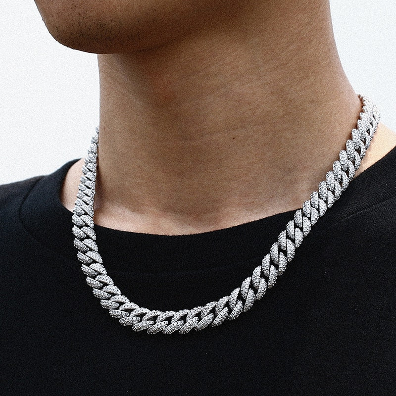 10mm VVS Moissanite & S925 Miami Cuban Link Chain - Different Drips