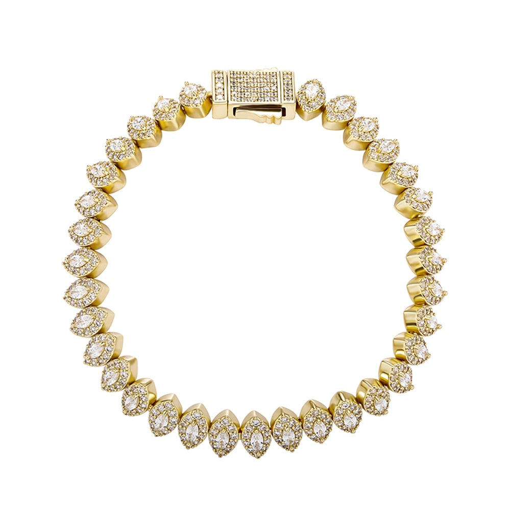 8mm Iced Out Rhombus Bracelet - Different Drips