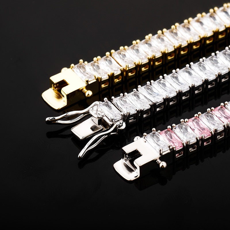 8mm Vertical Baguette Tennis Bracelet - Different Drips
