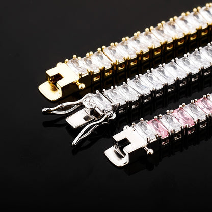 8mm Vertical Baguette Tennis Bracelet - Different Drips