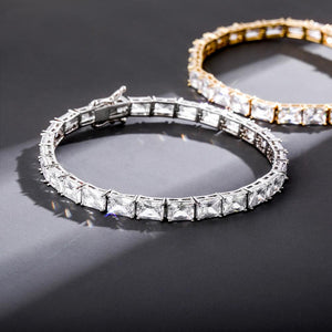 6mm Sqaure-Cut Baguette Tennis Bracelet - Different Drips