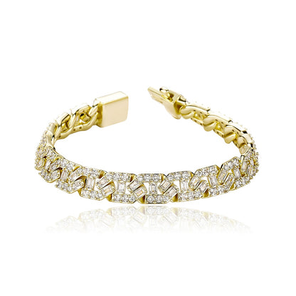 9mm Square Cut Baguette Mariner Link Bracelet - Different Drips