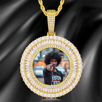 Thumbnail for Circle Baguette Custom Picture Pendant - Different Drips
