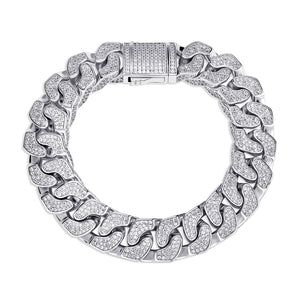 14mm Pave Curb Cuban Bracelet - Different Drips