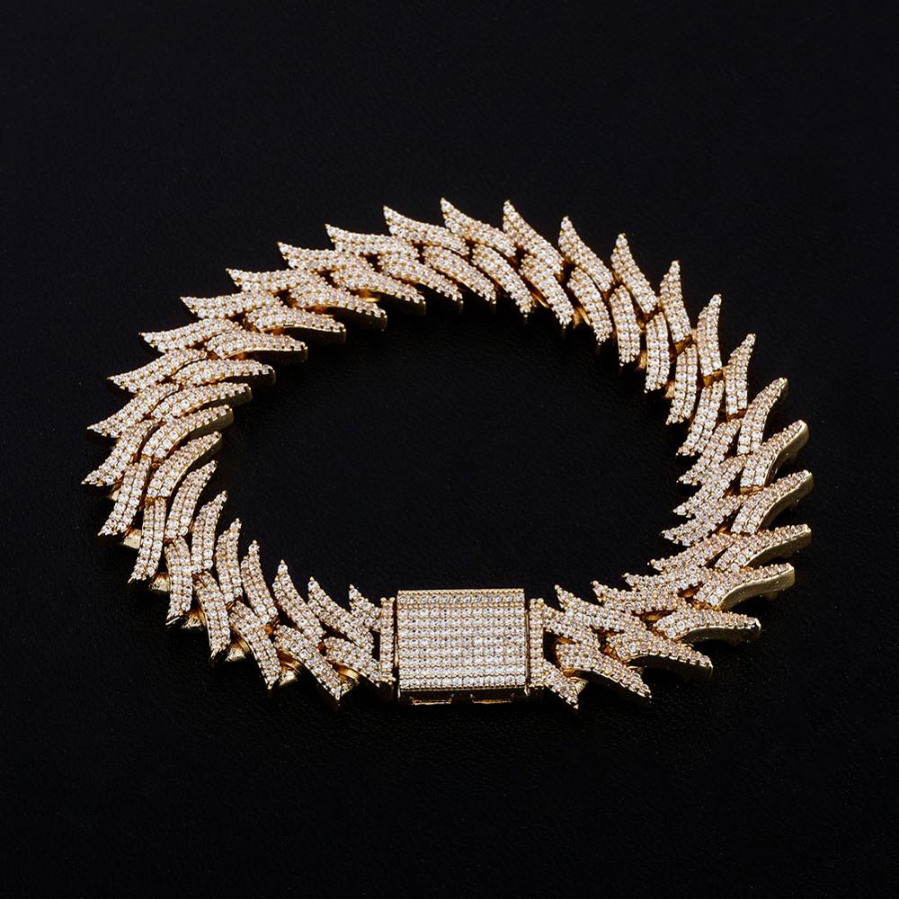 18mm Iced Out Spiked Cuban Bracelet - Different Drips