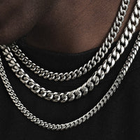 Thumbnail for White Gold 6-10mm Miami Cuban Necklace - Different Drips