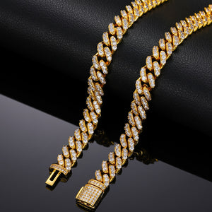 8mm VVS Moissanite & S925 Cuban Link Chain - Different Drips