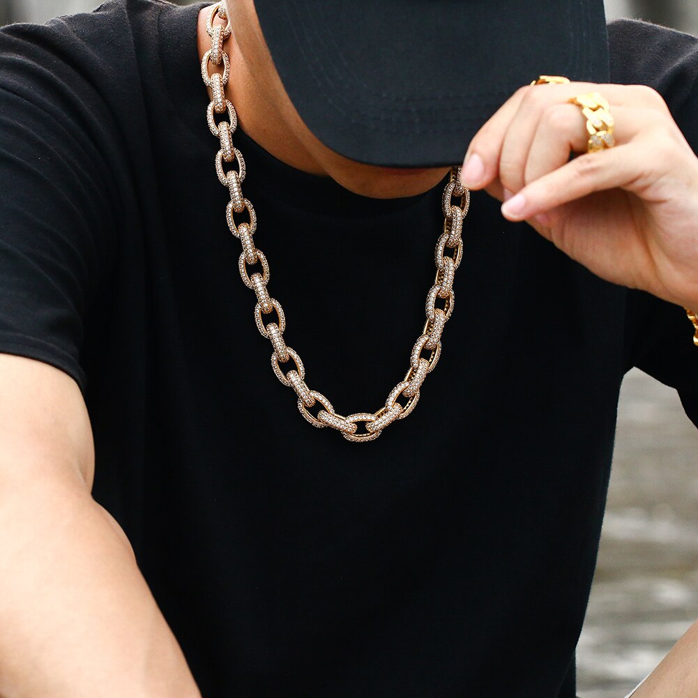 10mm Iced Out Rolo Chain - Different Drips