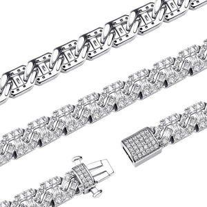 9mm Square Cut Baguette Mariner Link Bracelet - Different Drips