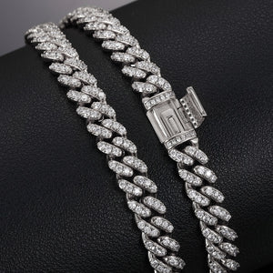 8mm VVS Moissanite & S925 Cuban Link Chain - Different Drips