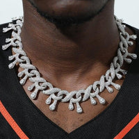 Thumbnail for 18mm Iced Out Infinity Drip Chain in White Gold - Different Drips