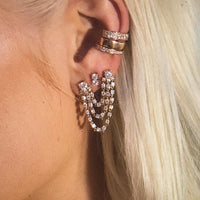 Thumbnail for S925 Women's Double Piercing Triple Layer Drop Earrings - Different Drips