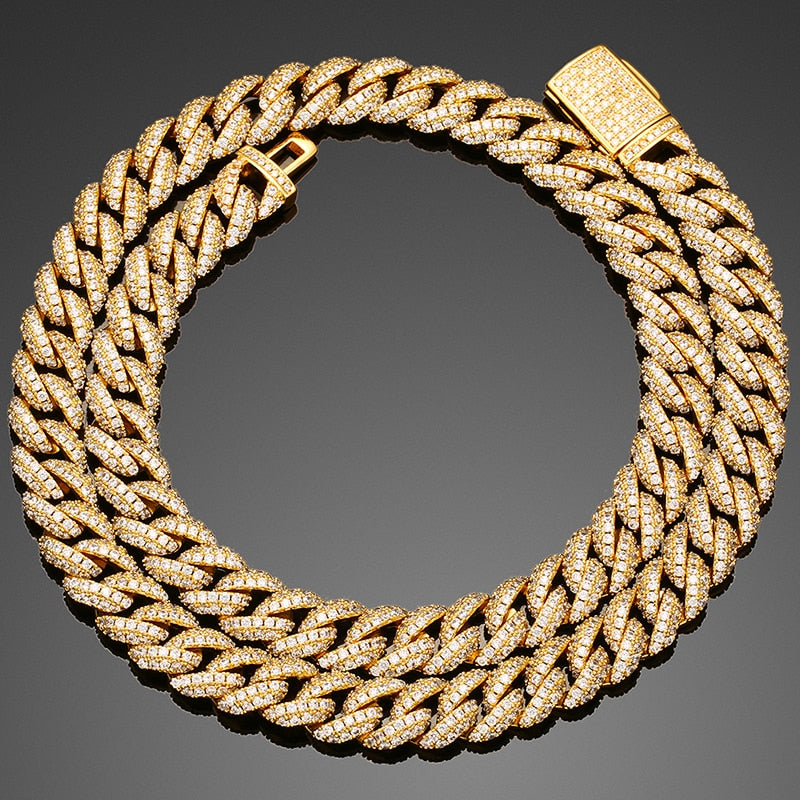 10mm VVS Moissanite & S925 Miami Cuban Link Chain - Different Drips