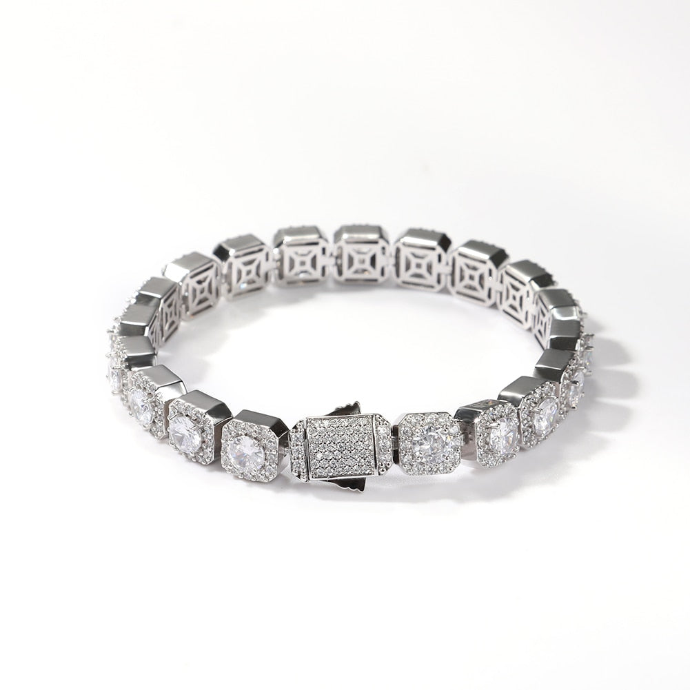 10mm Square Clustered Tennis Bracelet - Different Drips