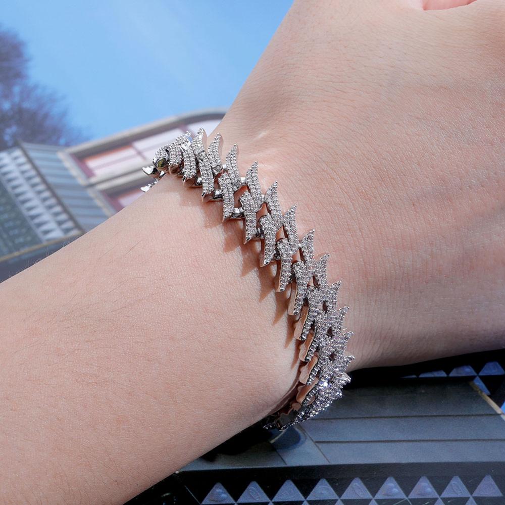 18mm Iced Out Spiked Cuban Bracelet - Different Drips