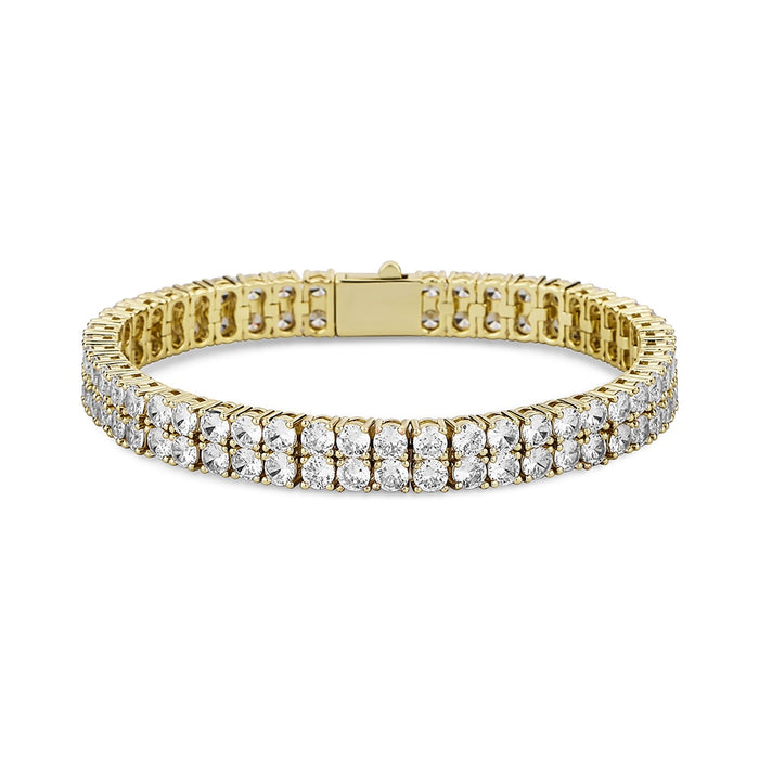 3-4mm Double Row Round-Cut Tennis Bracelet - Different Drips