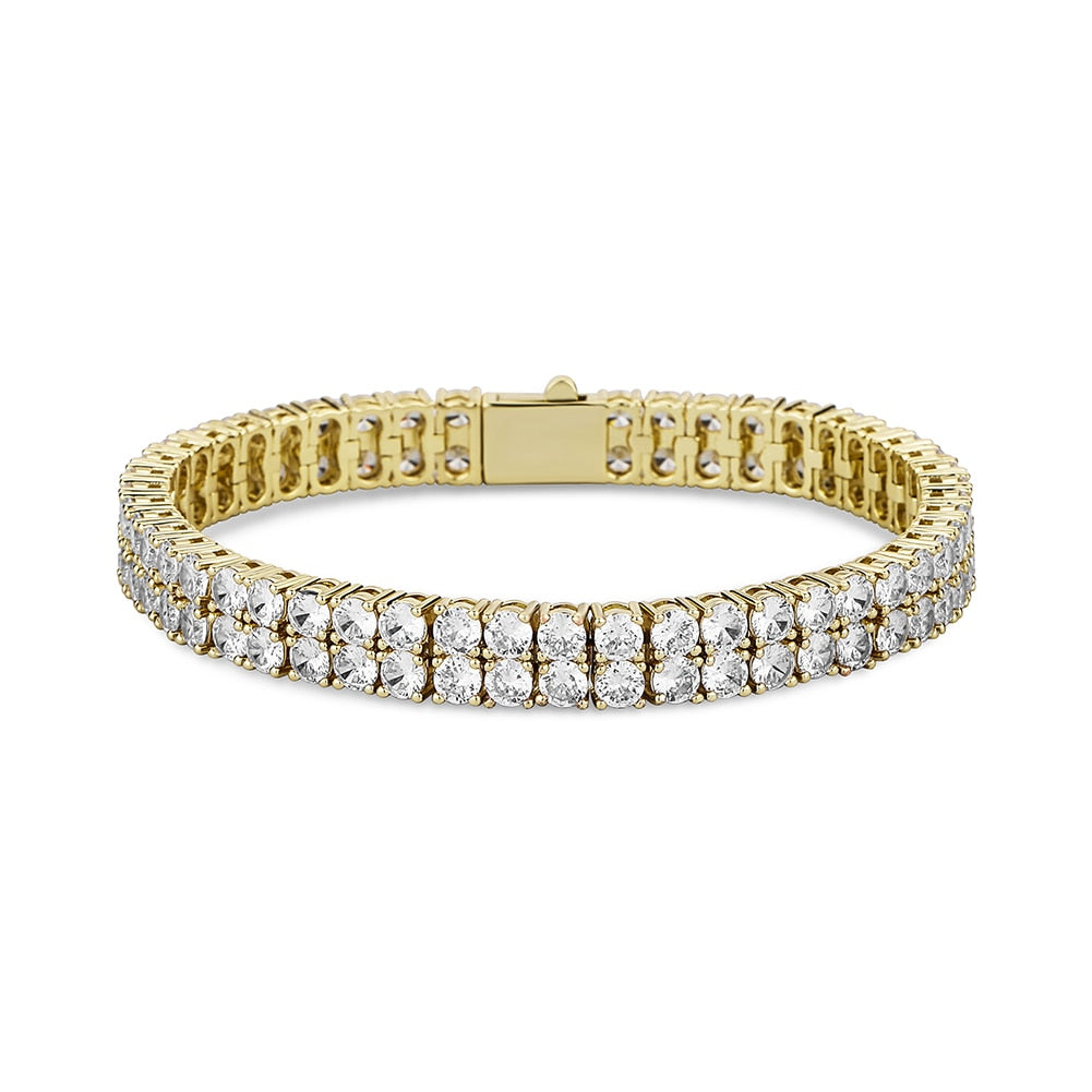 3-4mm Double Row Round-Cut Tennis Bracelet - Different Drips