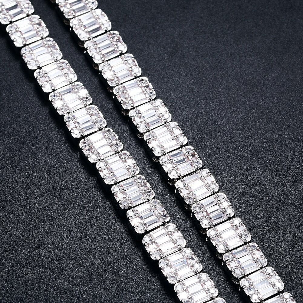 8mm Baguette Tennis Chain - Different Drips