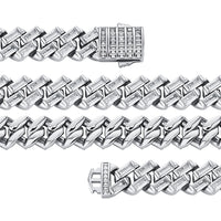 Thumbnail for 12mm Square-Cut Baguette Cuban Bracelet - Different Drips