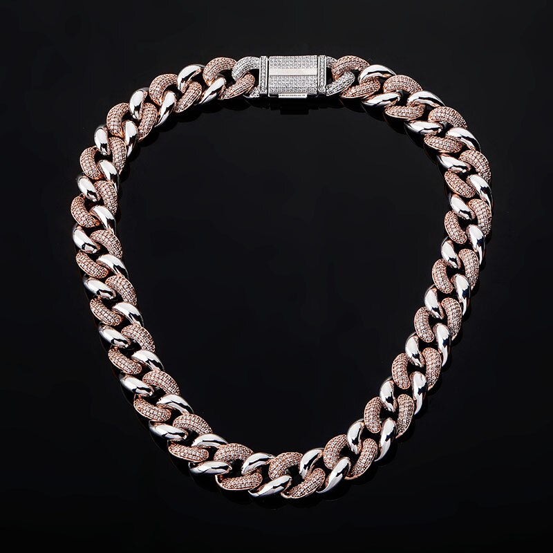 16mm Half-Iced Cuban Link Chain - Different Drips