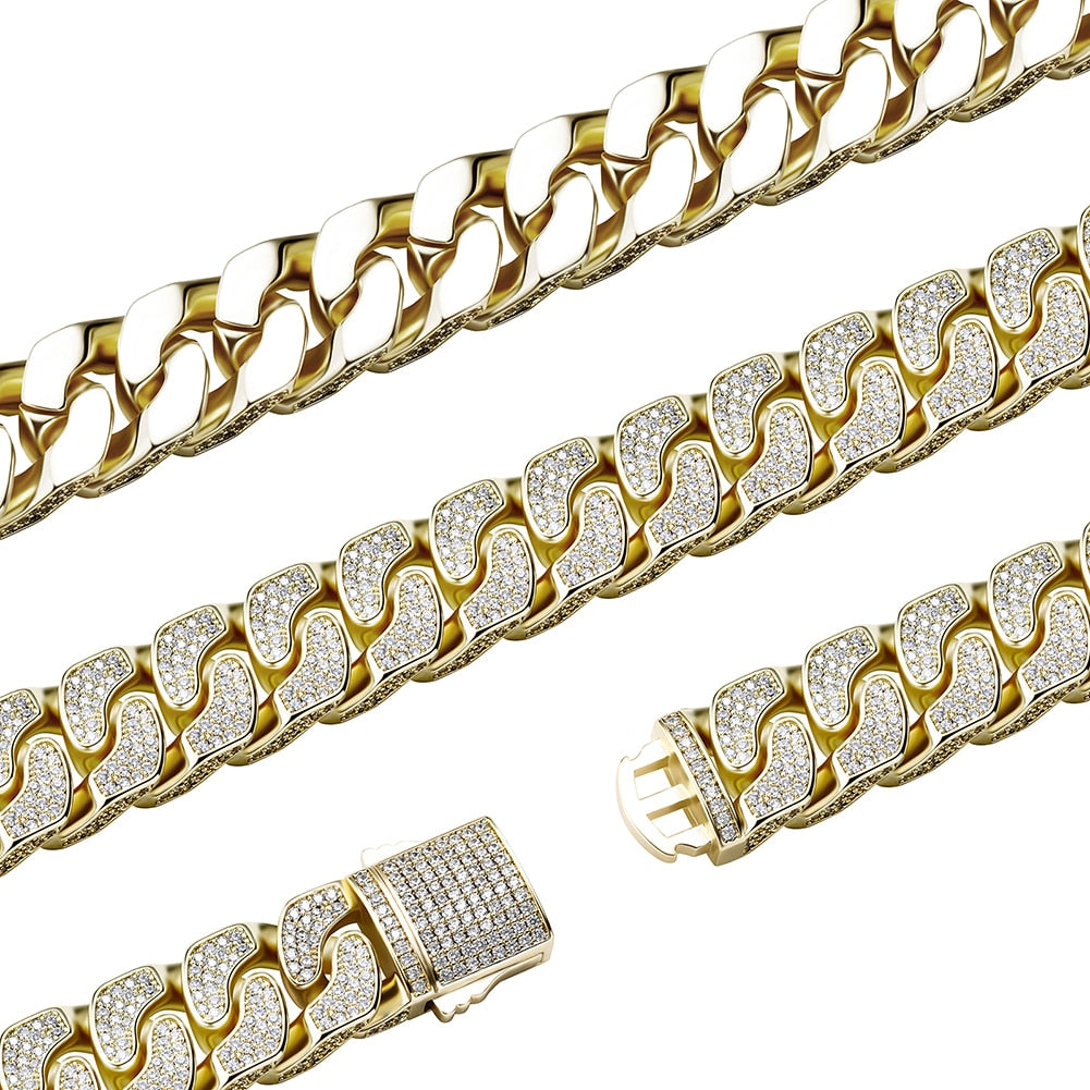 14mm Pave Curb Cuban Bracelet - Different Drips