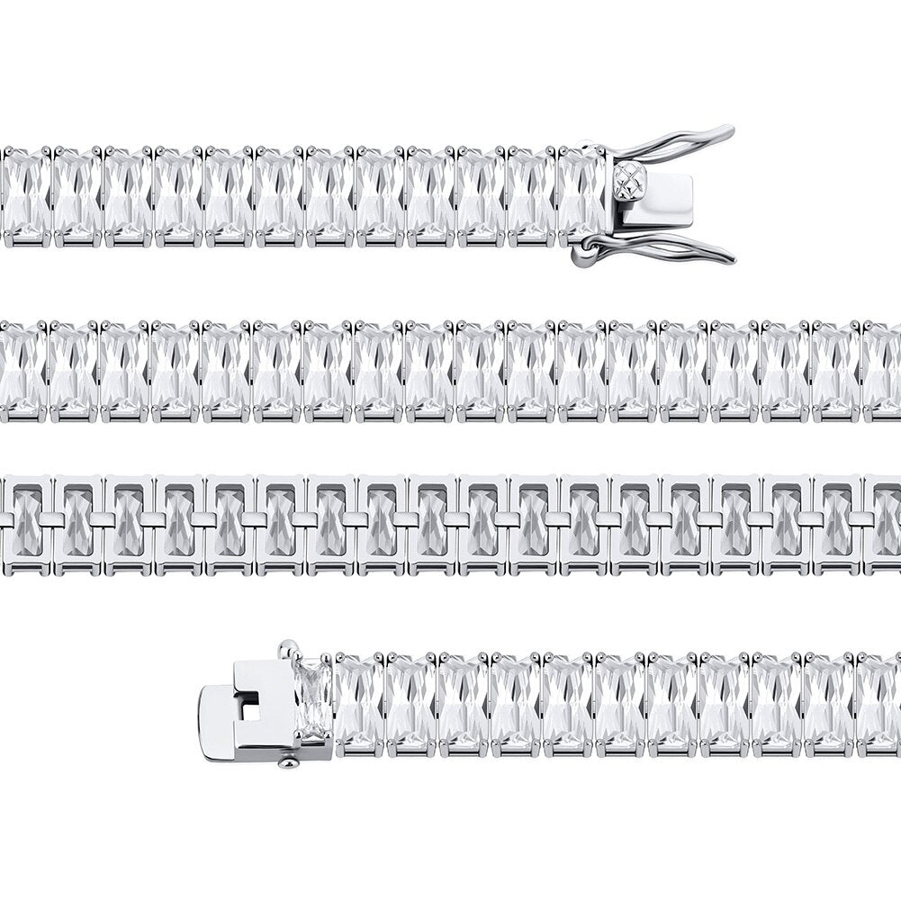 8mm Vertical Baguette Tennis Bracelet - Different Drips