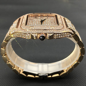 Iced Square Roman Numeral Watch - Different Drips