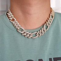 Thumbnail for 18mm Iced Figaro Cuban Link Chain - Different Drips