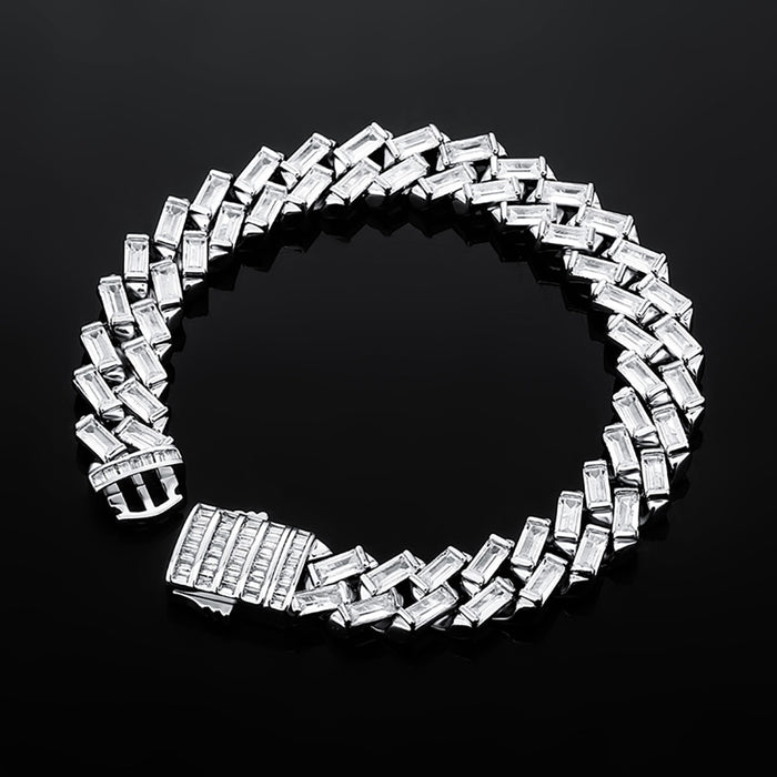 12mm Square-Cut Baguette Cuban Bracelet - Different Drips