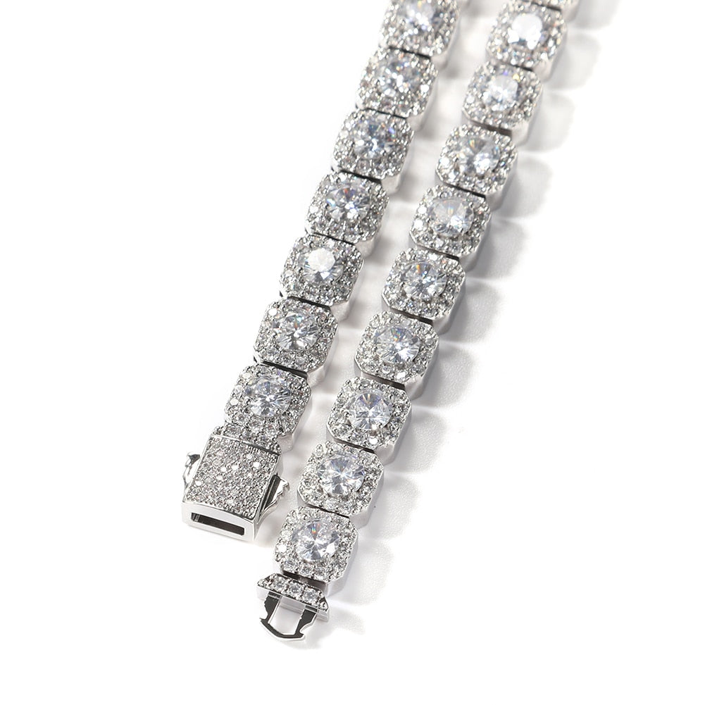 10mm Square Clustered Tennis Bracelet - Different Drips