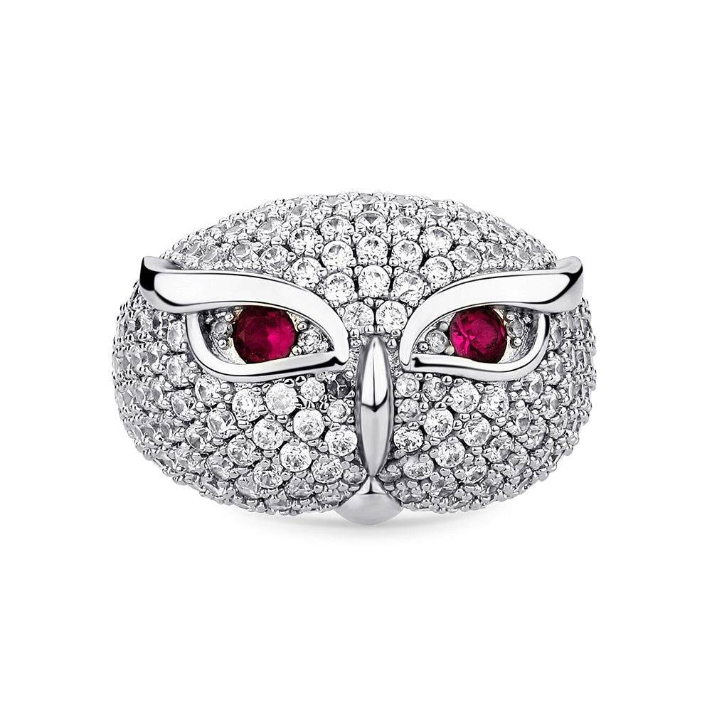 Round Pave Owl Ring - Different Drips