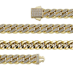 8mm Iced Out Miami Cuban Link Bracelet - Different Drips