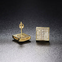 Thumbnail for Square Cut Iced Pave Stud Earrings - Different Drips
