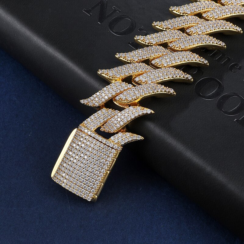 Premium 30mm Iced Out Spiked Cuban Chain - Different Drips