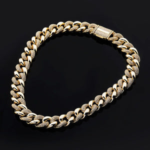 16mm Half-Iced Cuban Link Chain - Different Drips