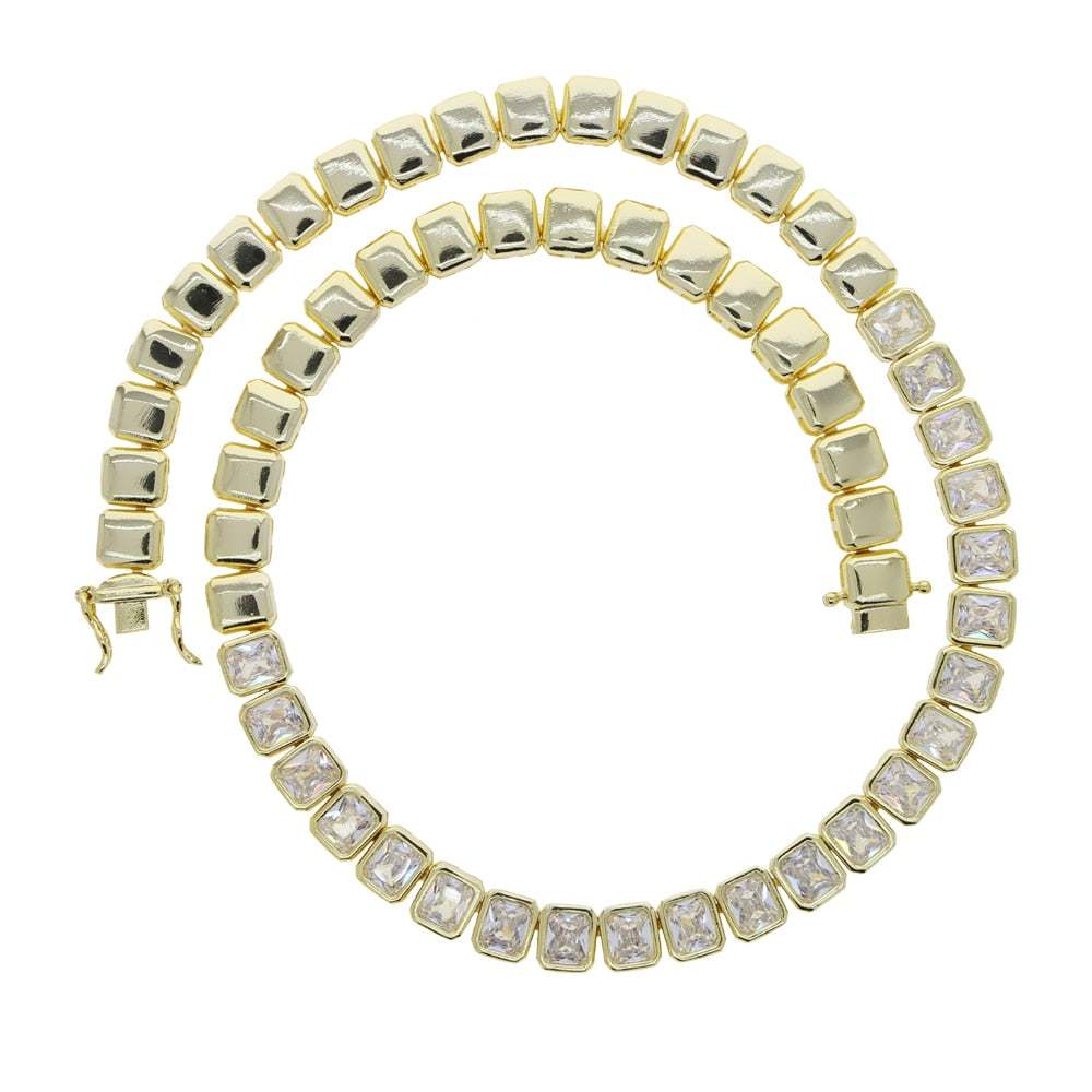 Women's Half Baguette Necklace - Different Drips