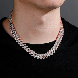 14mm Double Row  Prong Cuban Link Chain - Different Drips