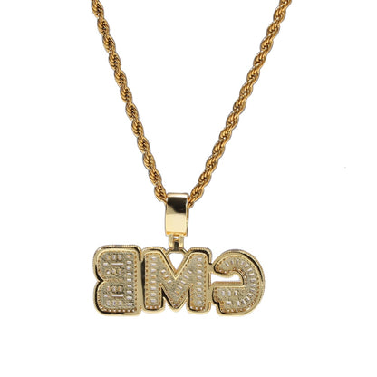 Baguette Custom Letter Pendant Yellow Gold - Different Drips