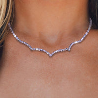 Thumbnail for Women's Wavy Tennis Necklace - Different Drips