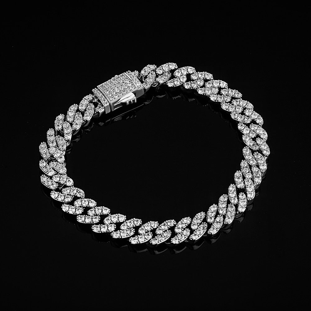 9mm Iced Out Cuban Bracelet - Different Drips
