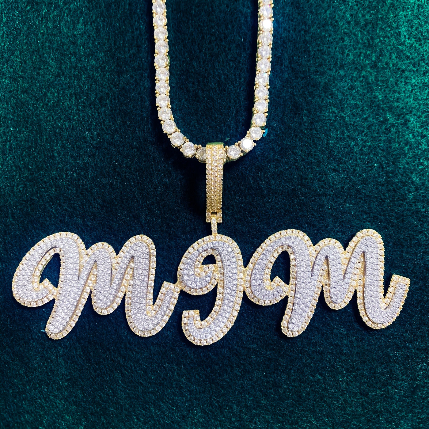 Bold Cursive Custom Letter Pendant - Different Drips