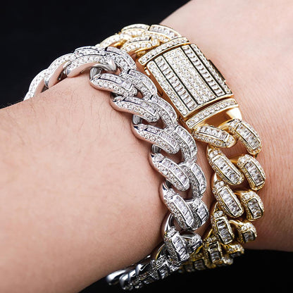 16mm Baguette Cuban Bracelet - Different Drips