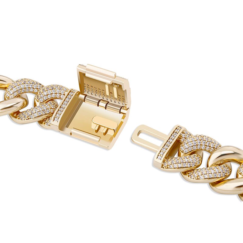 16mm Half-Iced Cuban Link Chain - Different Drips