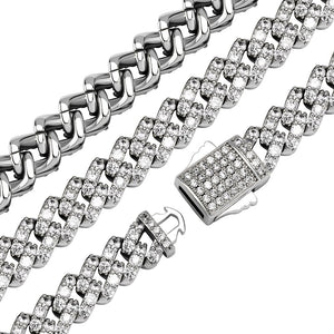 8mm Iced Prong Cuban Link Bracelet - Different Drips