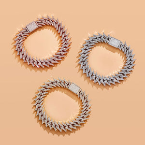 18mm Iced Out Spiked Cuban Bracelet - Different Drips